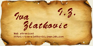 Iva Zlatković vizit kartica